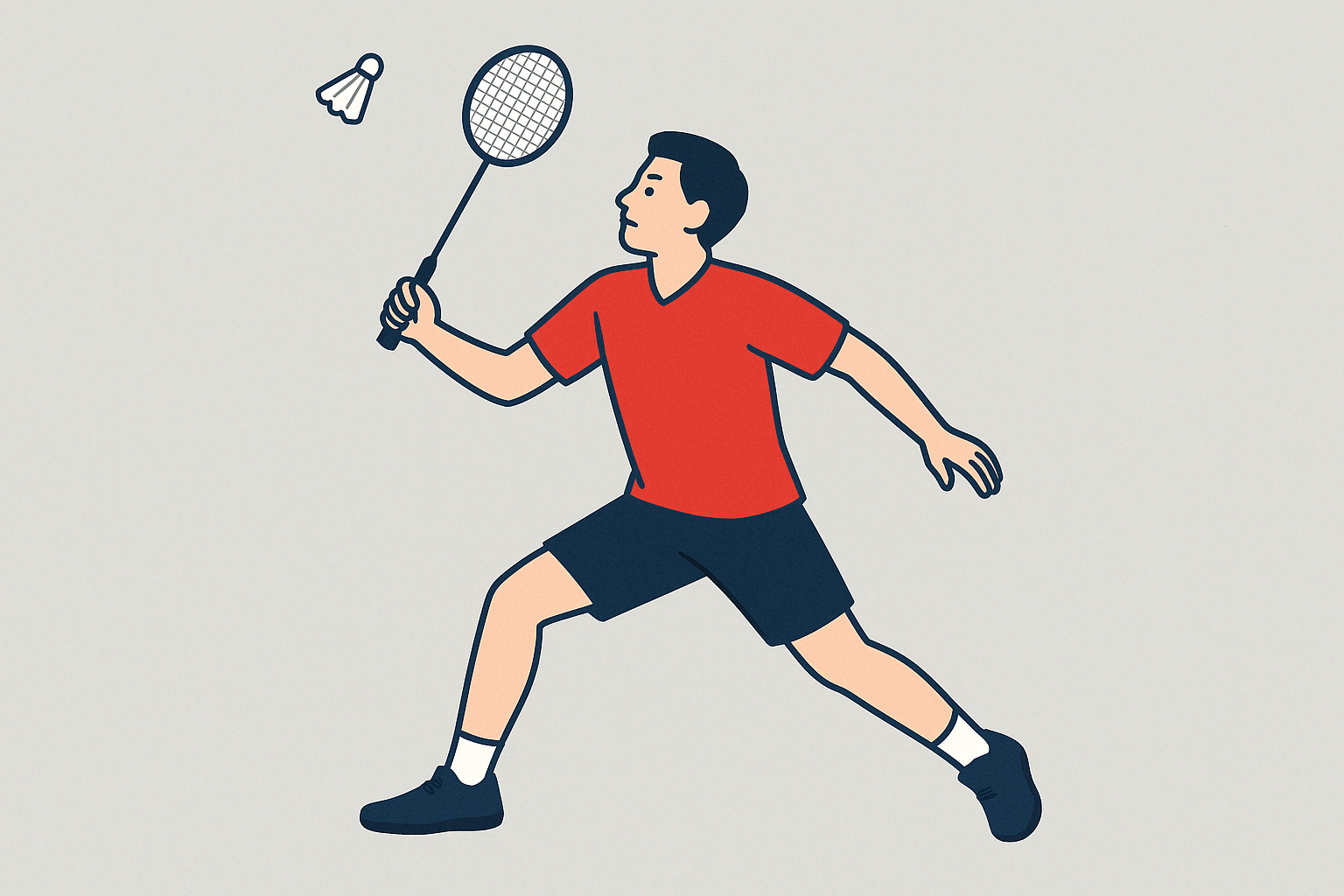 バドミントンをプレーするイラスト